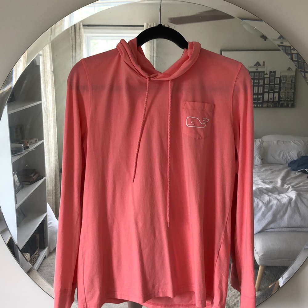Vineyard Vines Coral 100% Cotton Logo Hoodie